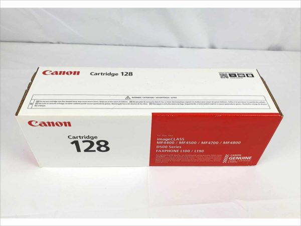 New Genuine Canon 128 Black Toner Cartridge for imageCLASS MF4400, imageCLASS MF4500, imageCLASS MF4700, imageCLASS MF4800, D500 Series FaxPhone L100 , D500 Series FaxPhone L190