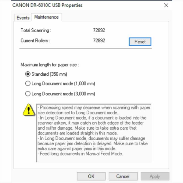 Canon imageFORMULA DR-6010C High-Speed ADF Duplex Color Document Scanner 60ppm 600dpi PN M11072 Departmental Business Grade Scanner Page Count 72892