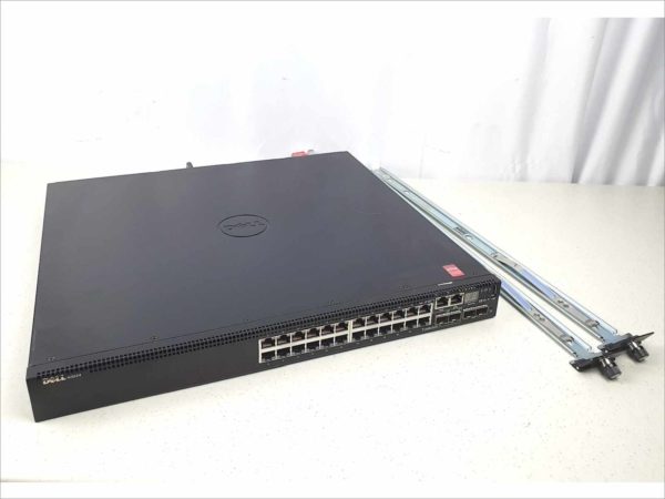 Dell N3024 Managed L3 Layer 3 24-Port SFP+ Gigabit Stackable Network Switch Dual Personality PS with Rail Kit E07W001