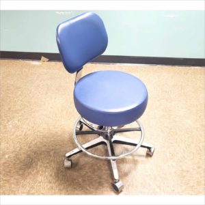 McKesson 81-11001BFRNEO44 Exam Pnuematic 5 Legs Backrest Stools Blue