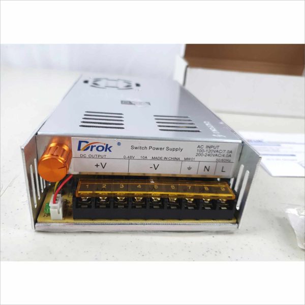 DROK X001 AC to DC Power Supply 110V-220VAC to 0-48VDC Converter 480W Adjustable With Digital Display & Built in Cooling Fan