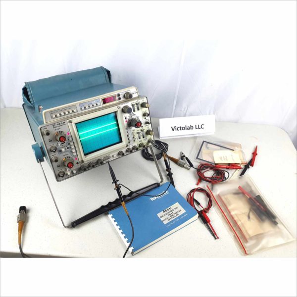 Tektronix 465B Dual-Trace 100 MHz Oscilloscope with DM-44 Multi-meter Module and Accessories