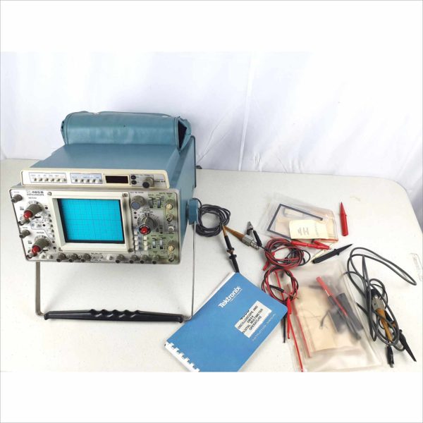 Tektronix 465B Dual-Trace 100 MHz Oscilloscope with DM-44 Multi-meter Module and Accessories