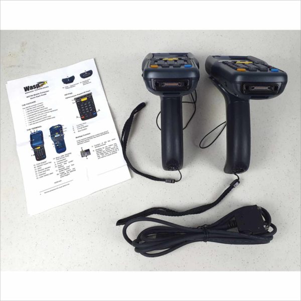 Lot of 2x Wasp Barcode Technology WDT90 Mobile Computer with WiFi Bluetooth Numeric Keypad Pistol Grip PN W012050 Windows Mobile Pro Type 00A0LS-3S0-CEU1