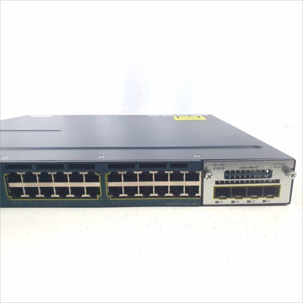 Cisco Catalyst C3560X 24 Port Gigabit Managed Switch WS-C3560X-24P 1U Rack Mount PoE+ with C3KX-NM-1G SPF Module