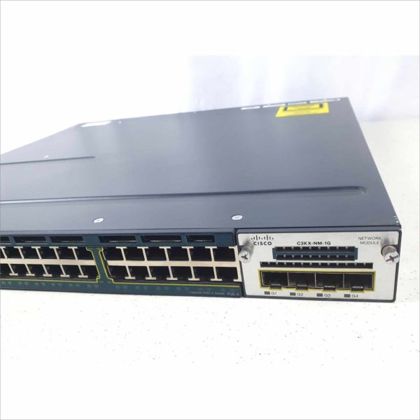 Cisco Catalyst C3560X 24 Port Gigabit Managed Switch WS-C3560X-24P 1U Rack Mount PoE+ with C3KX-NM-1G SPF Module - No Power Supply