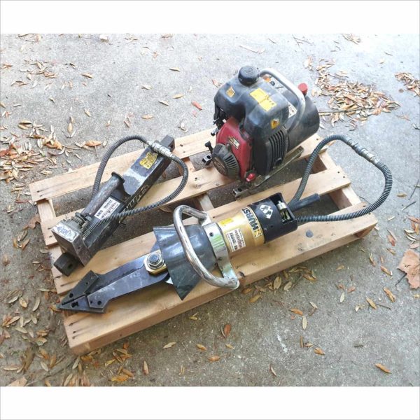 Hurst Jaws of Life emergency rescue equipment Ram Cutter Spreader 5000PSI Hydraulic Gas Pumps Set 1 - Working