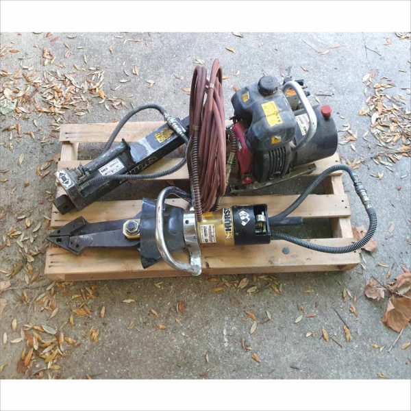 Hurst Jaws of Life emergency rescue equipment Ram Cutter Spreader 5000PSI Hydraulic Gas Pumps Set 1 - Working