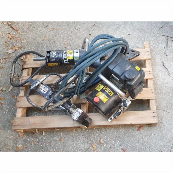 Hurst Jaws of Life emergency rescue equipment Ram Cutter Spreader 5000PSI Hydraulic Gas Pumps Set - Working - AUC 2