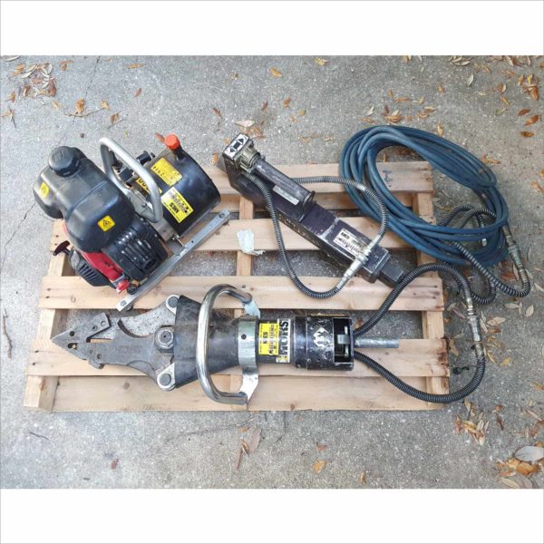 Hurst Jaws of Life emergency rescue equipment Ram Cutter Spreader 5000PSI Hydraulic Gas Pumps Set - Working - AUC 2