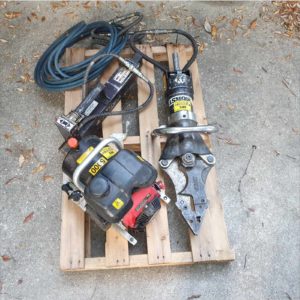 Hurst Jaws of Life emergency rescue equipment Ram Cutter Spreader 5000PSI Hydraulic Gas Pumps Set - Working - AUC 2