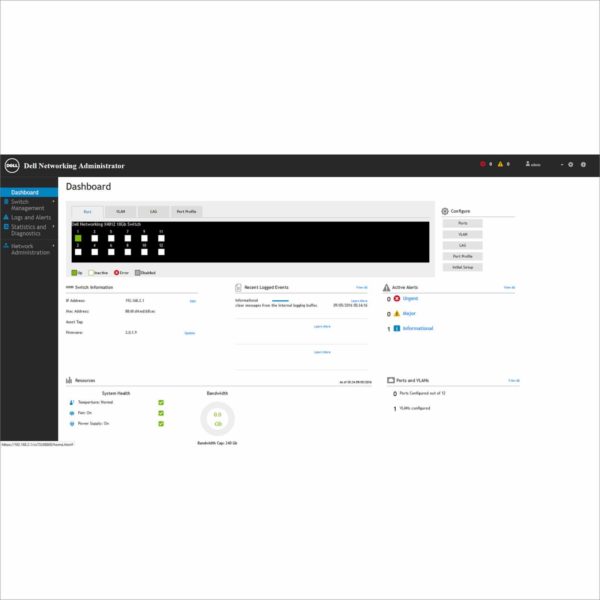 Dell EMC X4012 Managed L3 Layer 3 Smart Switch 12-Port 10GB SFP+ 10Gigabit Switch YN20V