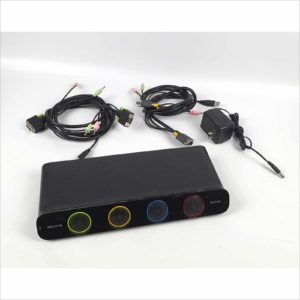 SOHO F1DS104L KVM Switch VGA / Audio & USB 4 Ports W/ Cables and Power Supply - Victolab LLC