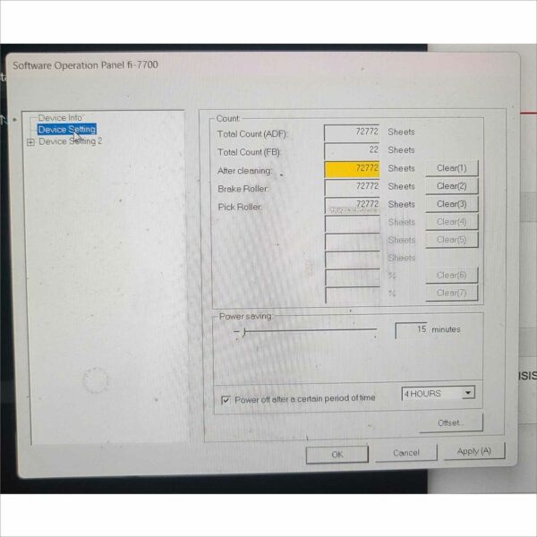 FUJITSU FI-7700 FLATBED DOCUMENT SCANNER PA03740-B005 w/Power Adapter & USB - Low COUNT