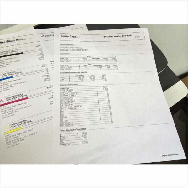 HP Color LaserJet Enterprise Flow M577 Printer SN#mxbcj1313w