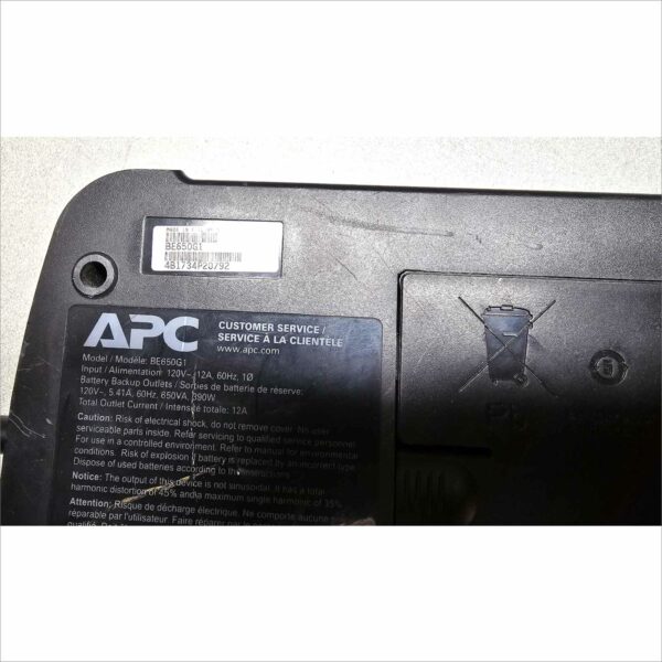 APC BE650G1 8 Outlets, 650va 365 J Be650g1 Back-Ups Es 650 Battery Backup