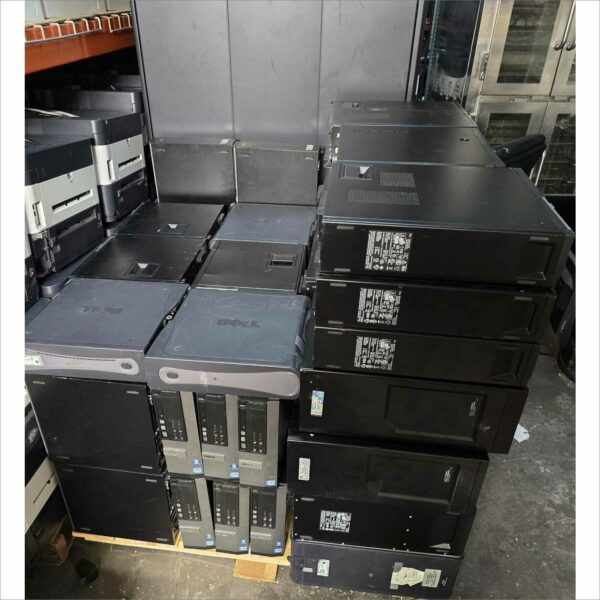 Pallet of 72x Dell / lenovo / hp Desktops SFF, DT, Towers, AIO and 80x Monitors