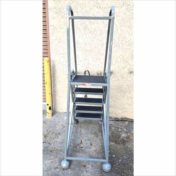 Cotterman 300lbs mobile steel step ladder spring-loaded casters