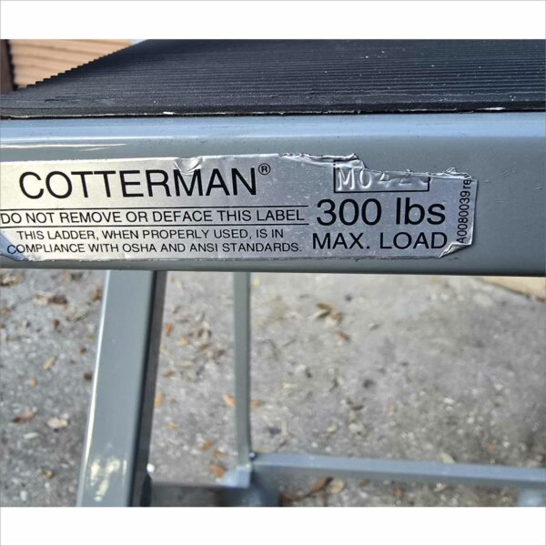 Cotterman 300lbs mobile steel step ladder spring-loaded casters