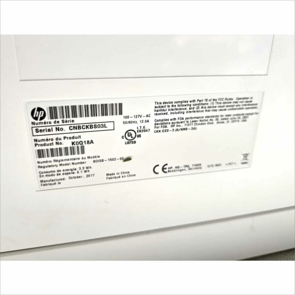 HP LaserJet Entreprise M608 SN:cnbckbs03l