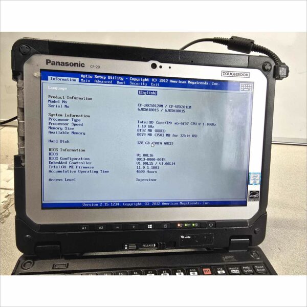 Panasonic Toughbook CF-20, i5 10.1, MK1, 8GB, 128GB, 4G SN#6JKSA18015 4600H