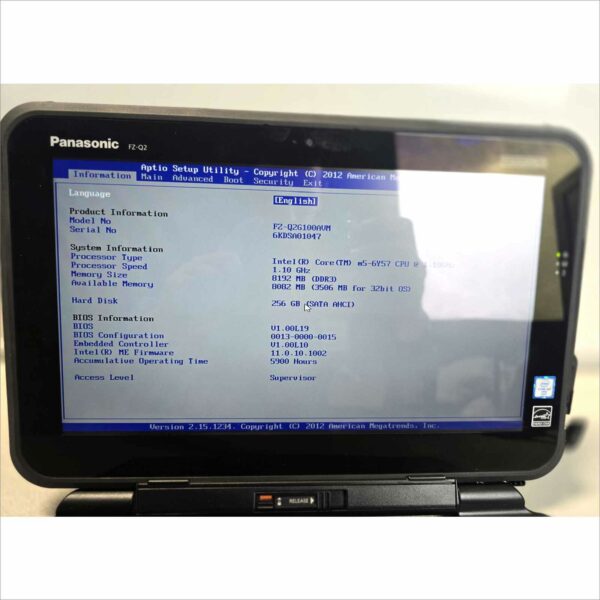 Panasonic TOUGHPAD FZ-Q2 12.5, 256SSD, 8GB RAM, 4G SN#6KDSA01047 / 6FKSA01398 5900H