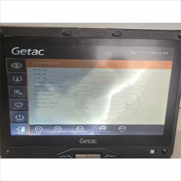 Getac V110 G2 11.6" Touch Laptop i5 8GB no caddy