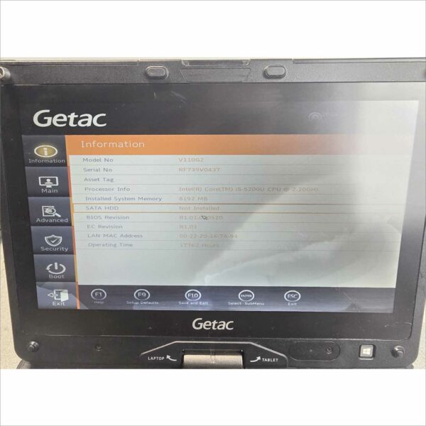 Getac V110 G2 11.6" Touch Laptop i5 8GB no caddy SN#RF739V0437