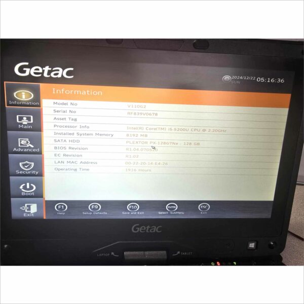 Getac V110 G2 11.6" Touch Laptop i5 8GB 128GB SSD WIN 11