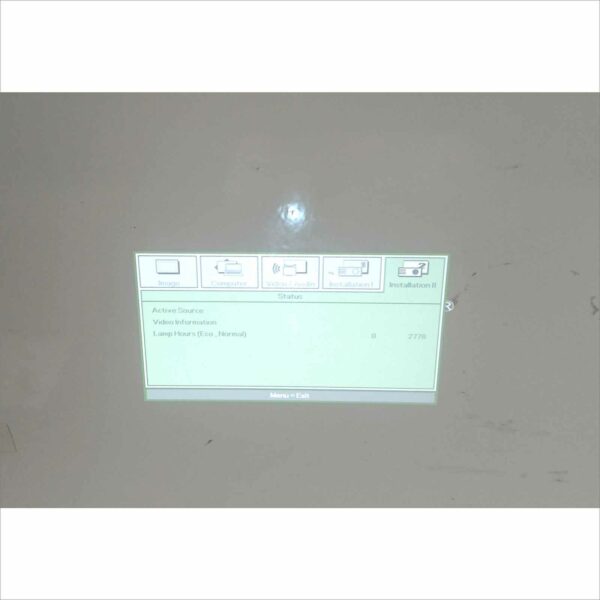 Vivitek D859 Projector SN#WD8592160416 Hours 2778