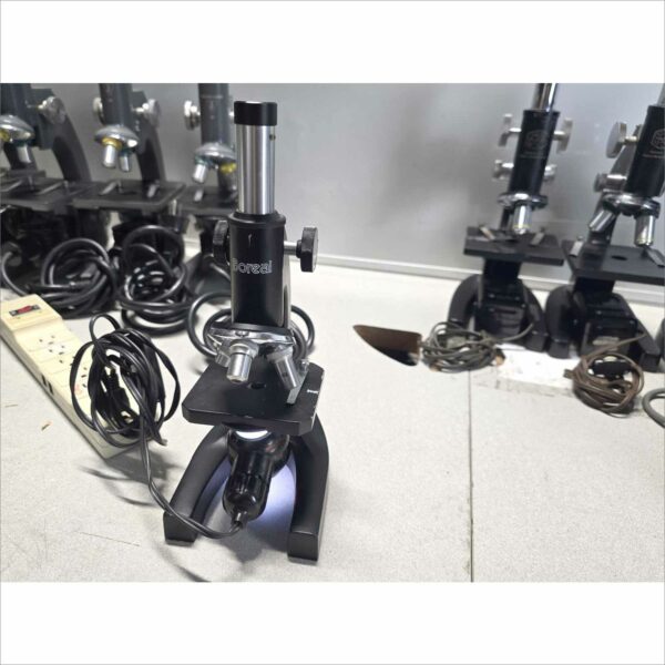 lot of 11x Baush & Lomb, Graf apsco, boreal Microscopes with objective