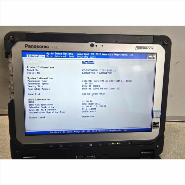 Panasonic Toughbook CF-20, i5 10.1, MK1, 8GB, 128GB, 4G SN#6JKSA17966 24500H