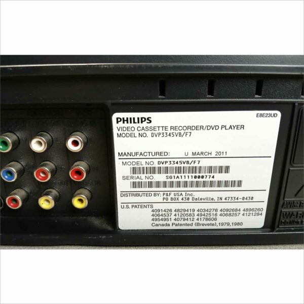 Philips DVP3345VB/F7 DVD VCR Combo 4 Head Hi-Fi VHS DVD Player SN#SG1A1111000774