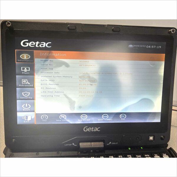 Getac V110 G2 11.6" Touch Laptop i5 8GB no Battery no caddy