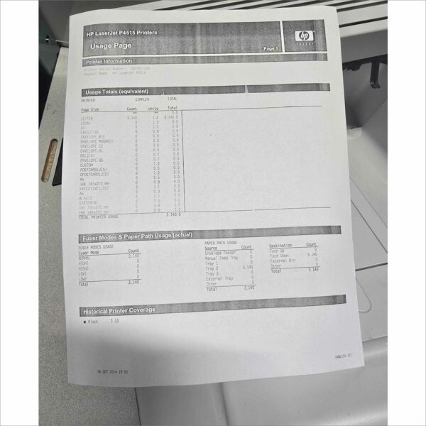 HP LaserJet P4515n PN CB509A PGC 3k SN#CNDYB27329