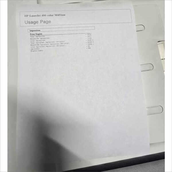 HP laserJet 400 color M451nw PGC 90k SN#CNDG203997