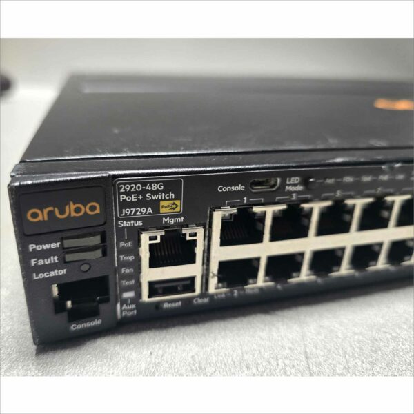 HP Aruba J9729A Procurve 2920-48G-POE+ 48-Port Gigabit Switch w/ J9738A 575W PSU