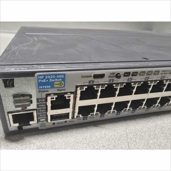 HP J9729A Procurve 2920-48G-POE+ 48-Port Gigabit Switch w/ J9738A 575W PSU