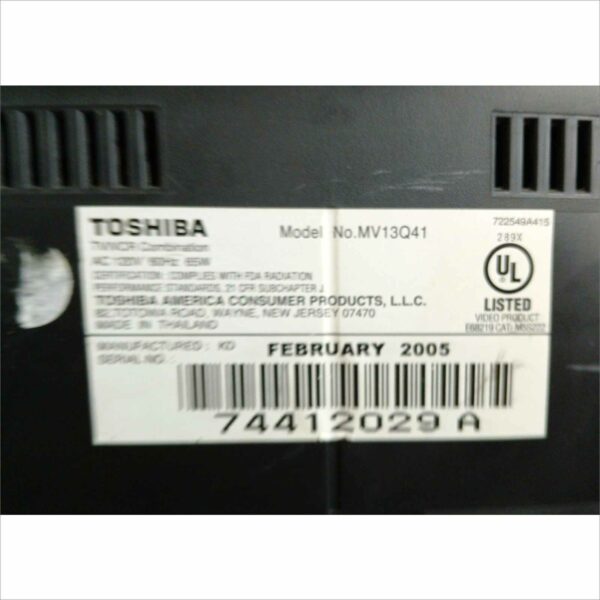 Toshiba MV13 Q 41 13" CRT TV/VCR Combo - WORKS GREAT SN#74412029A