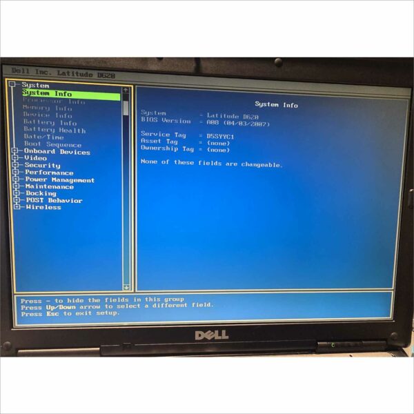 Vintage Dell Latitude D620 SN#D5SYYC1