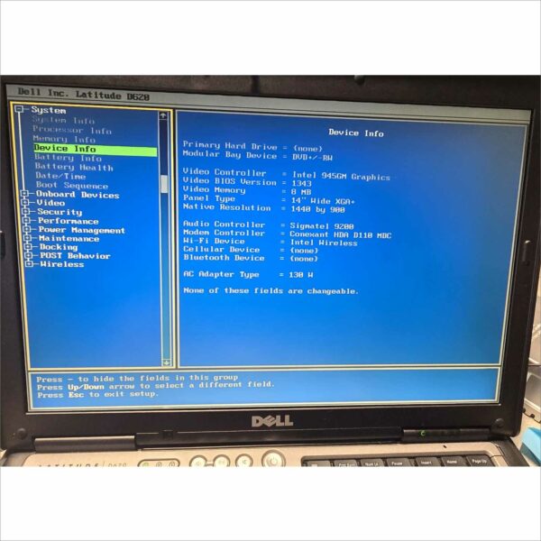 Vintage Dell Latitude D620 SN#D5SYYC1