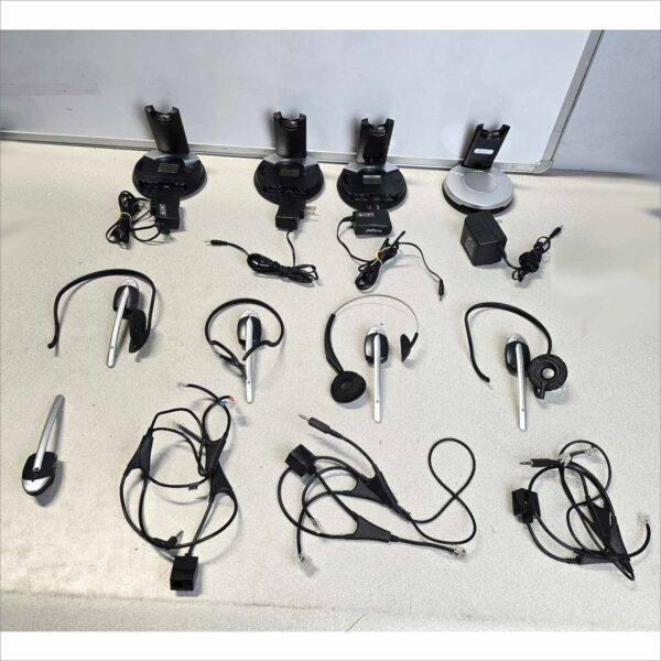 lot 4x Jabra GN9350e Noise cancelling Headphone with microphone & Accessories