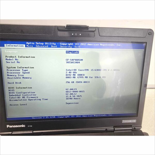 Panasonic Toughbook CF-54 i5-6300U 8gb 256 gb ssd 14" FHD TOUCH 4G 18740 Hours