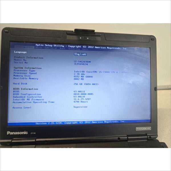 Panasonic Toughbook CF-54 i5-7300U 8gb 256 gb ssd 14" HD 4790 Hours