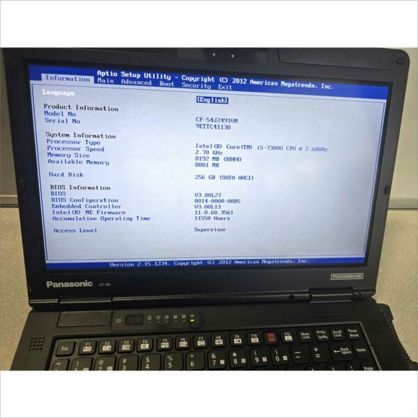 Panasonic Toughbook CF-54 i5-7300U 8gb 256 gb ssd 14" FHD TOUCH 4G 11550 Hours