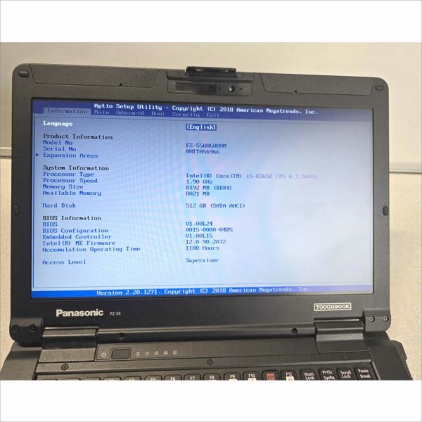 Panasonic Toughbook FZ-55 MK1 i5 8th gen 14, 512SSD, 8GB RAM SN#0HTTA56966 1180H