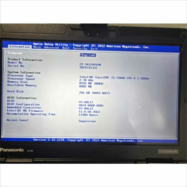 Panasonic Toughbook CF-54 i5-7300U 8gb 256 gb ssd 14" FHD TOUCH 4G 11980 Hours